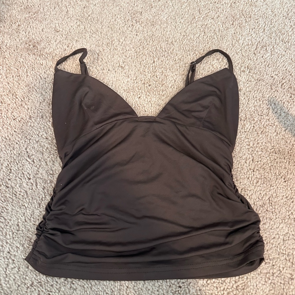 SHEIN Brown Ruched Camisole Top